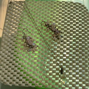 Crystal necklace and earrings